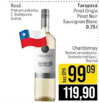 Tarapacá Pinot Grigio Pinot Noir Sauvignon Blanc 0,75l