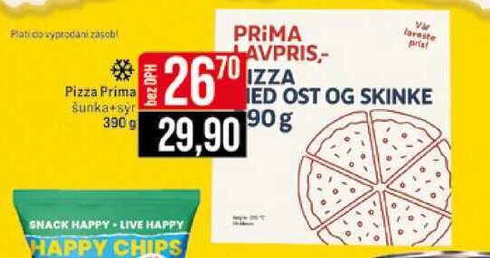 Pizza Prima šunka syr 390 g