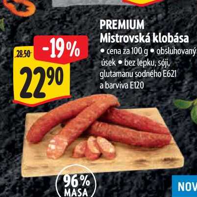   PREMIUM Mistrovská klobása  100 g