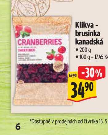  Klikva- brusinka kanadská  200 g  