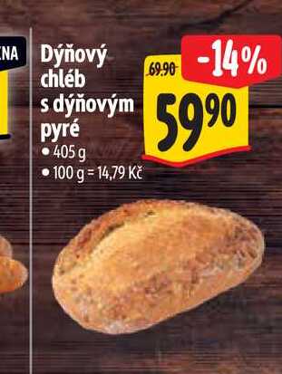  Dýňový chléb s dýňovým pyré 405 g 