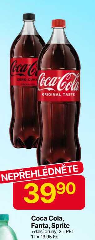 Coca-Cola 2l, vybrané druhy 2l