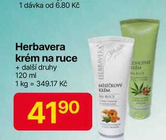Herbavera krém na ruce + další druhy 120 ml
