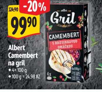 Albert Camembert na gril, 4x 100 g 