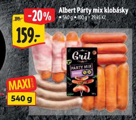 Albert Párty mix klobásky, 540 g 
