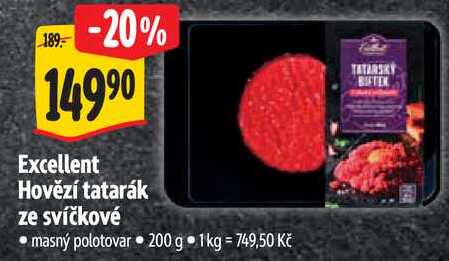 Excellent Hovězí tatarák ze svíčkové, 200 g