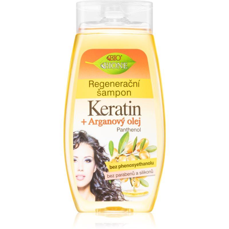 Bione Cosmetics Keratin + Arganový olej regenerační šampon pro lesk a hebkost vlasů 260 ml