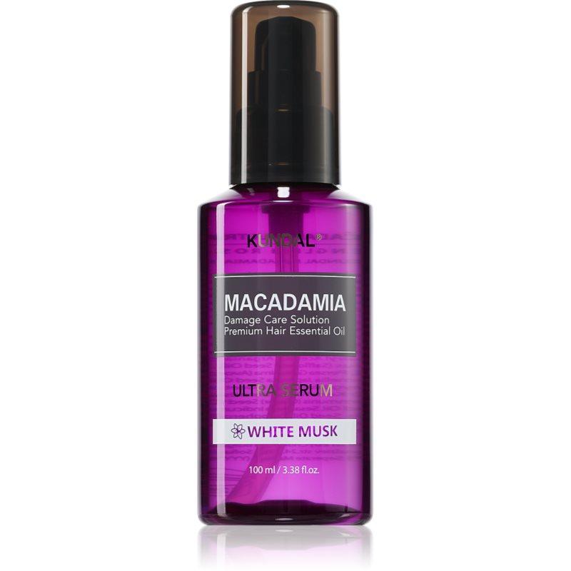 KUNDAL Macadamia Ultra Serum White Musk regenerační olejové sérum pro poškozené vlasy 100 ml