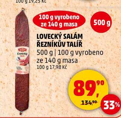 LOVECKÝ SALÁM ŘEZNÍKŮV TALÍŘ, 500 g
