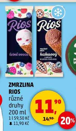 ZMRZLINA RIOS různé druhy, 200 ml 