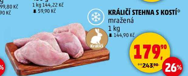 KRÁLIČÍ STEHNA S KOSTÍ mražená, 1 kg 