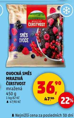 OVOCNÁ SMĚS MRAZIVÁ ČERSTVOST mražená, 450 g 
