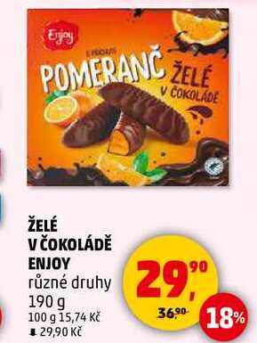 ŽELÉ V ČOKOLÁDĚ ENJOY různé druhy, 190 g 