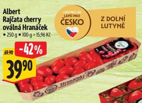 Albert Rajčata cherry oválná Hranáček, 250 g 
