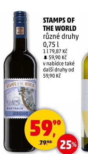 STAMPS OF THE WORLD různé druhy, 0,75 l