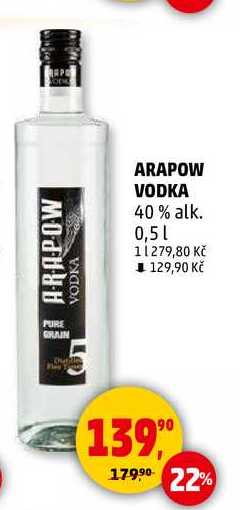 ARAPOW VODKA 40 % alk., 0,5 l