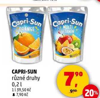 Capri-Sun různé druhy, 0,2 l