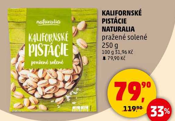 KALIFORNSKÉ PISTÁCIE NATURALIA pražené solené, 250 g 