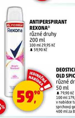 REXONA antiperspirant různé druhy, 200 ml  