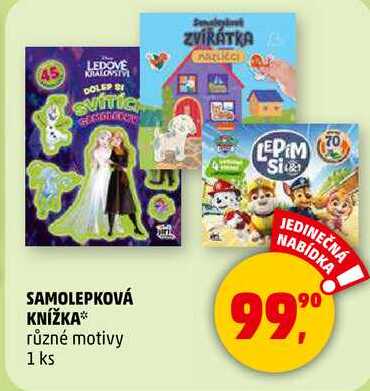 SAMOLEPKOVÁ KNÍŽKA různé motivy, 1 ks  