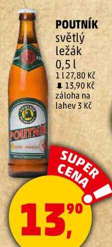 POUTNÍK světlý ležák, 0,5 l