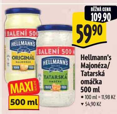 Hellmann's Majonéza/Tatarská omáčka, 500 ml 
