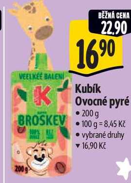 Kubík Ovocné pyré, 200 g 