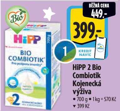 HiPP 2 Bio Combiotik Kojenecká výživa, 700 g