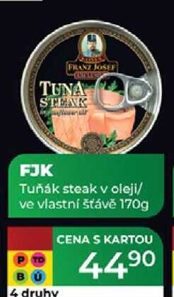 Kaiser Franz Josef Exclusive Tuňák steak ve slunečnicovém oleji 170g