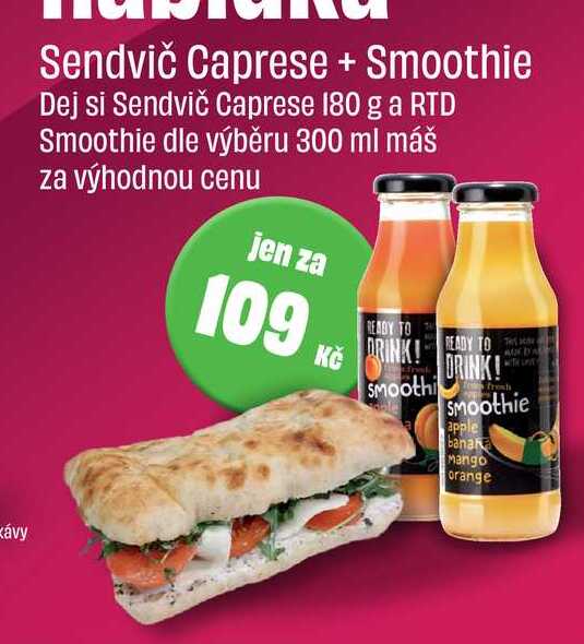 Sendvič Caprese + Smoothie 