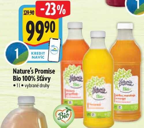 Nature's Promise Bio 100% šťávy, 1 l