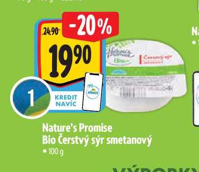   Nature's Promise  Bio Čerstvý sýr smetanový  100 g 