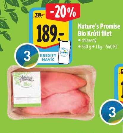  Nature's Promise Bio Krůtí filet 350 g