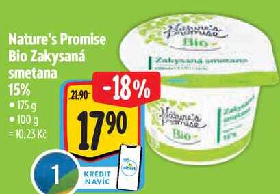 Nature's Promise Bio Zakysaná smetana 15%, 175 g