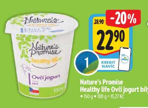 Nature's Promise Healthy life Ovčí jogurt bíly, 150 g