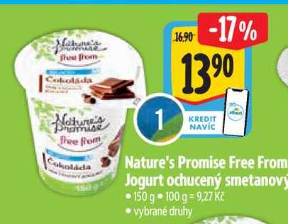 Nature's Promise Free From Jogurt ochucený smetanový, 150 g