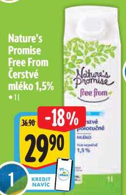 Nature's Promise Free From Čerstvé mléko 1,5%, 1 l