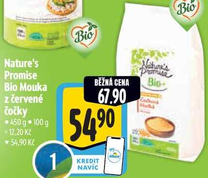 Nature's Promise Bio Mouka Bio z červené čočky, 450 g 