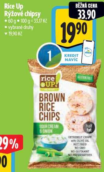 Rice Up Rýžové chipsy, 60 g