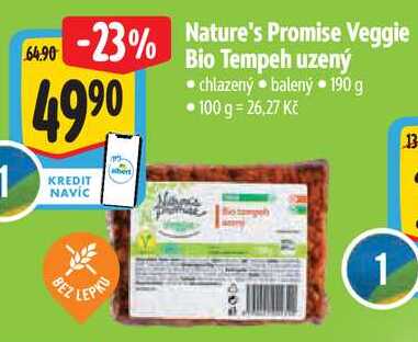 Nature's Promise Veggie Bio Tempeh uzený, 190 g