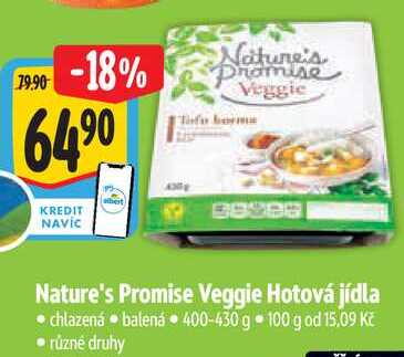 Nature's Promise Veggie Hotová jídla, 400-430 g 