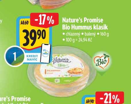  Nature's Promise Bio Hummus klasik 160 g