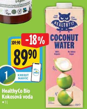 HealthyCo Bio Kokosová voda, 1 l