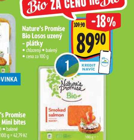   Nature's Promise Bio Losos uzený - plátky 100 g