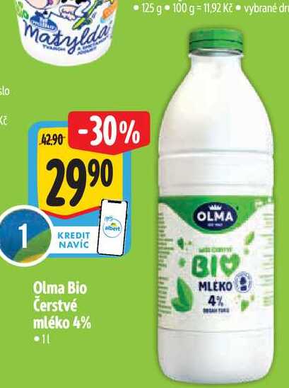  Olma Bio Čerstvé mléko 4% 125 g 