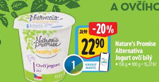   Nature's Promise Alternativa Jogurt ovčí bílý 150 g 