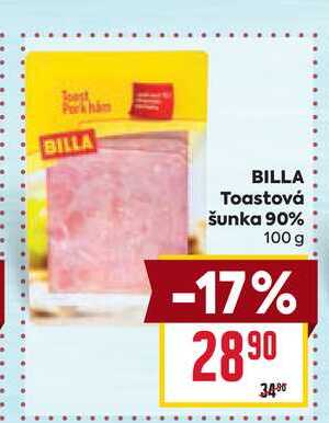 BILLA Toastová šunka 90% 100 g