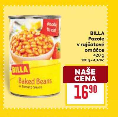 BILLA Fazole v rajčatové omáčce 420 g 