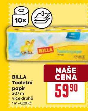 BILLA Toaletní papír 207 m 