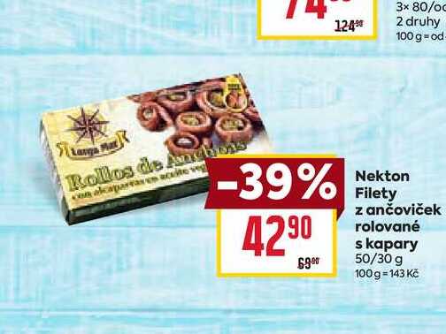 Nekton Filety z ančoviček rolované skapary 50/30g